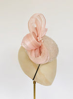 blush pink fascinator hat for wedding guest mnother of the bride royal ascot