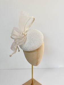 ivory crystal wedding hat mother of the bride Royal Ascot
