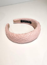 Pink Tweed Padded Headband (Ready to Ship)