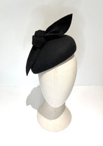 Black felt hat with bow for wedding funeral occasion 