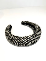 Monochrome Tweed Padded Headband (Ready to Ship)
