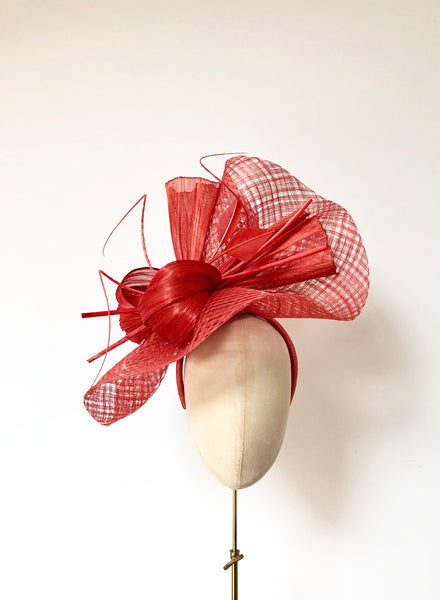 burnt orange large fascinator for royal ascot races
