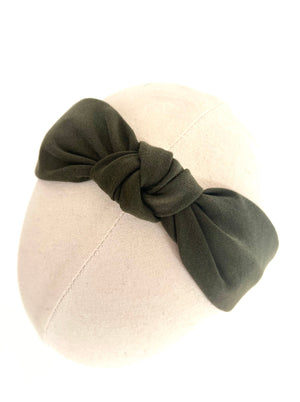 Khaki green knotted headband