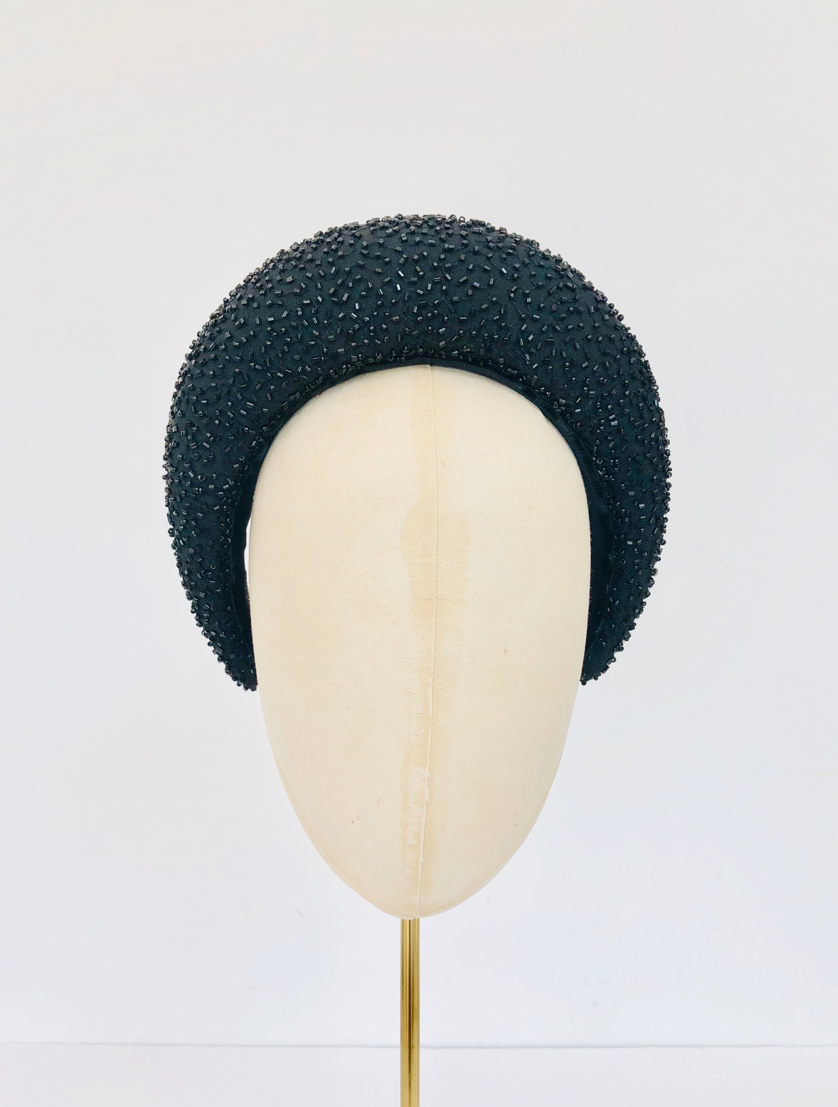 black crystal padded headband in the style of kate middleton