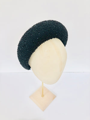 black padded headband, crescent headband