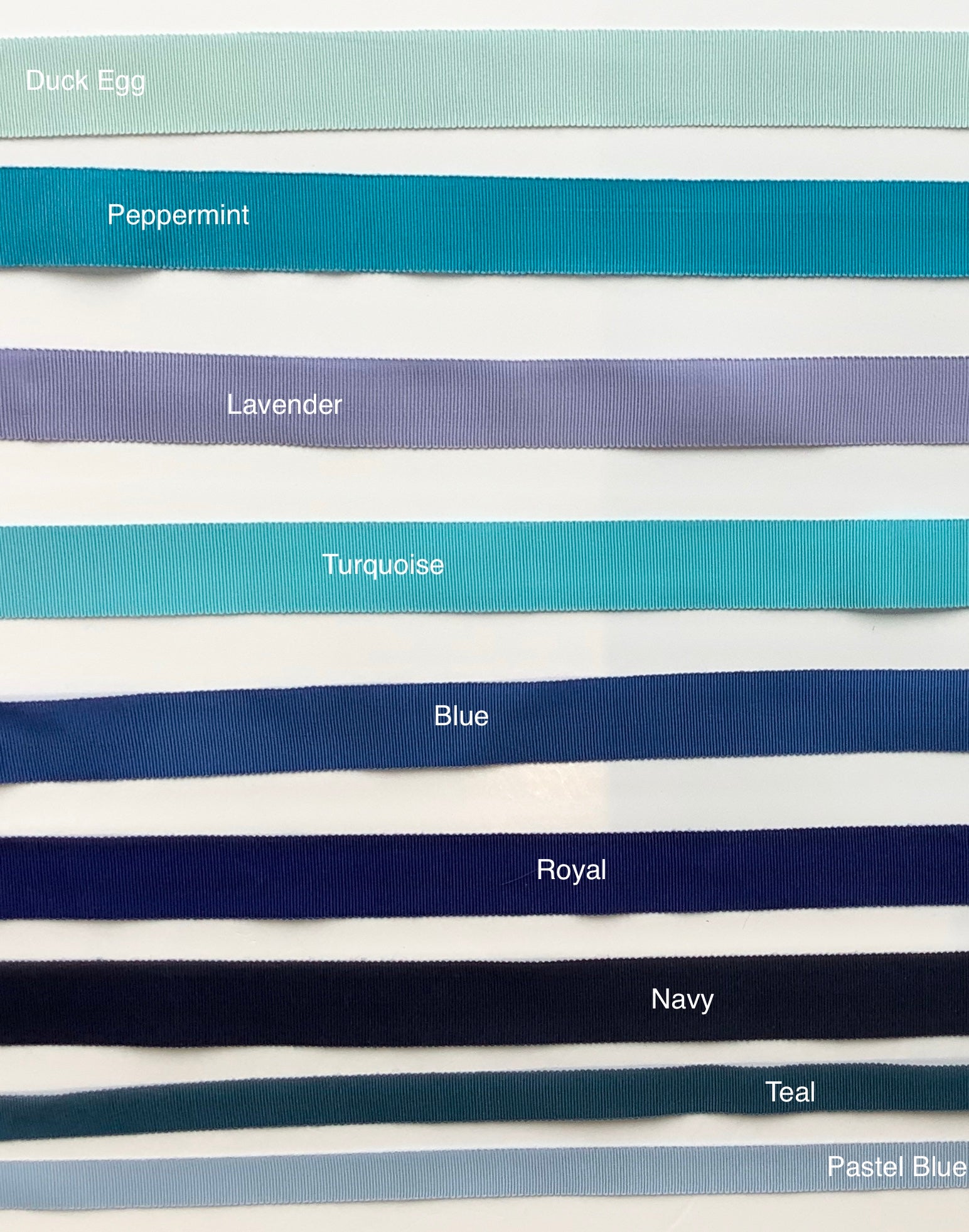 hat ribbon colours - blues