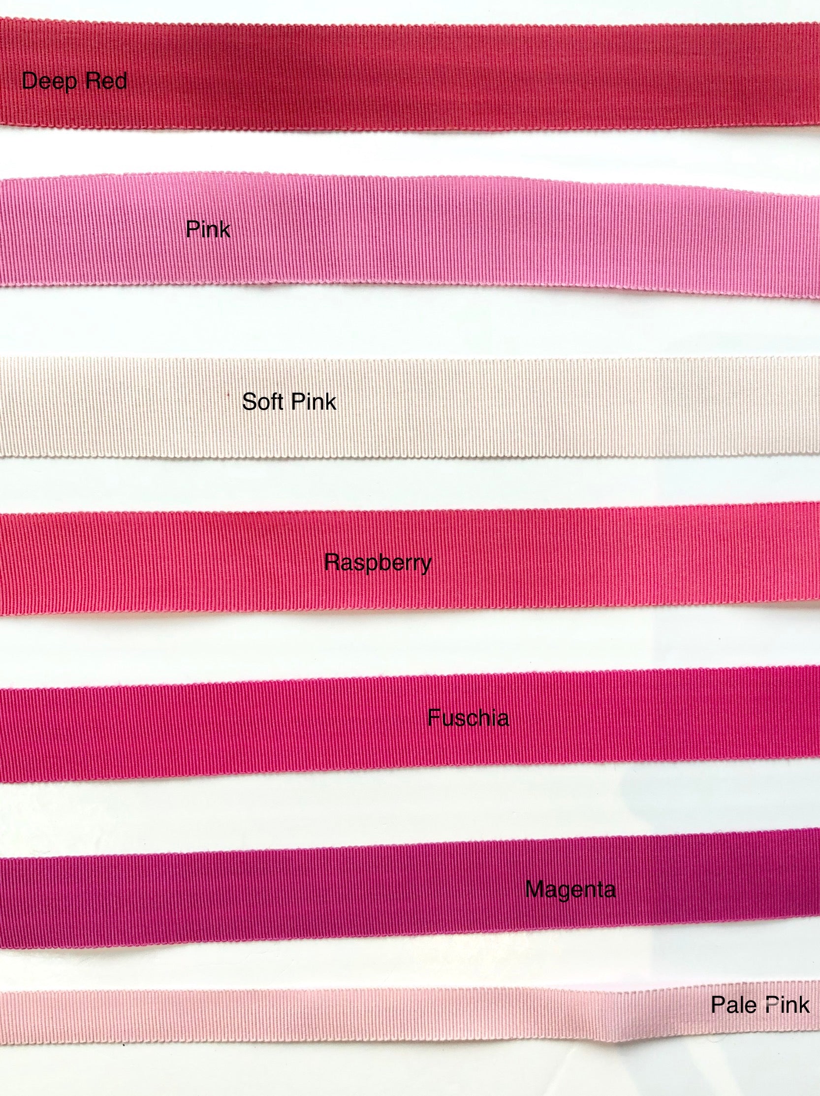 hat ribbon colours - pinks