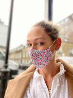 liberty 'phoebe' print facemask with nose wire and water repellant layer