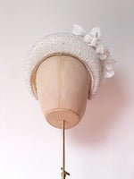wide bridal padded headband with flowers and crystals