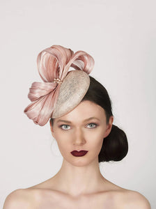 Blush Pink pillbox fascinator hat, in the style of kate middleton, ideal for wedding guest, mother of the bride, royal ascot