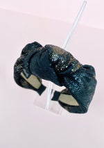 black and gold vlevet knot headband
