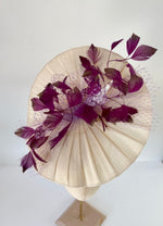 ivory disc hat saucer fascinator style hat for wedding royal ascot