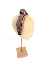 sequin large knotted turban headband - multicoloured