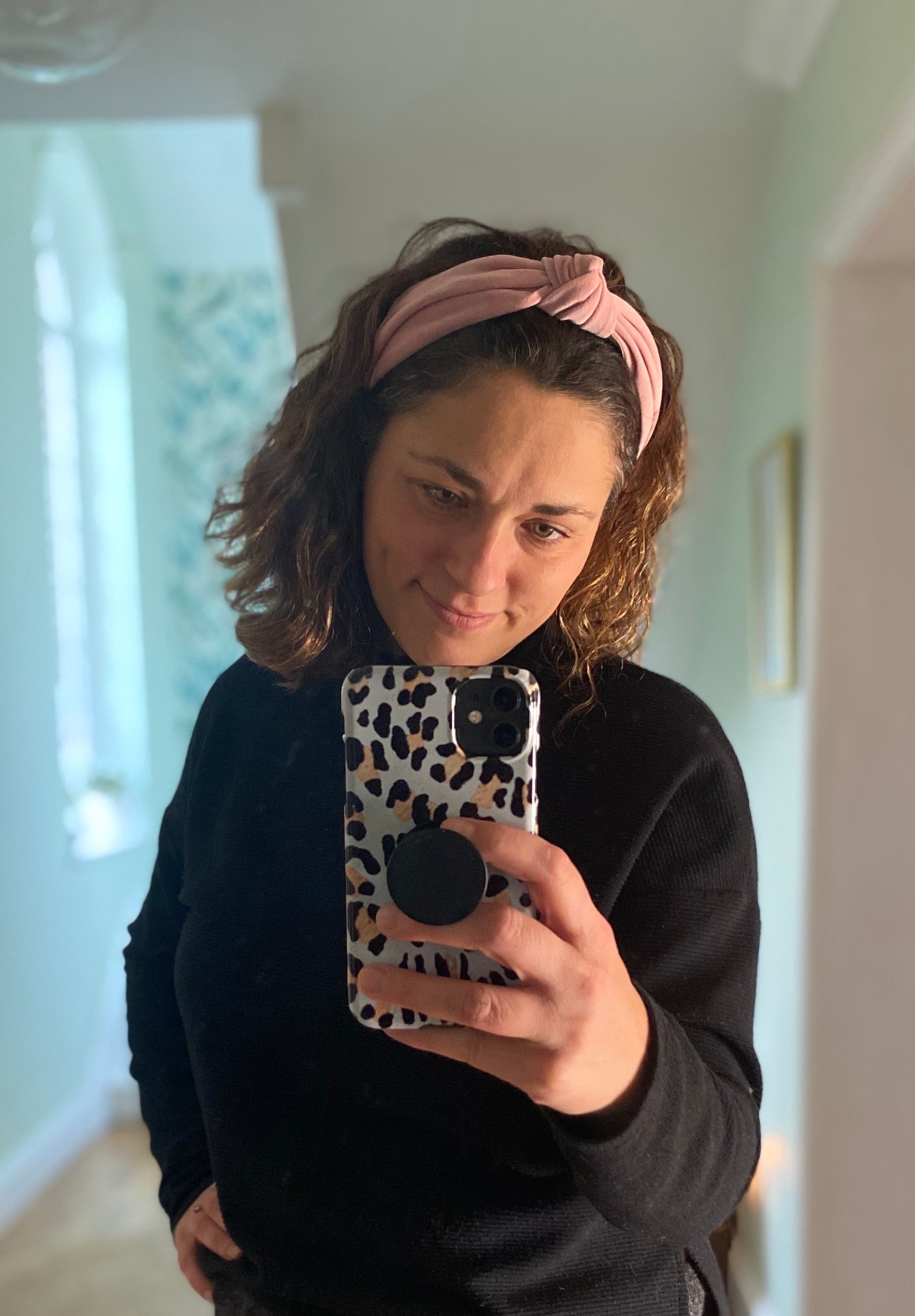 Pink Velvet Knot Headband