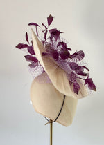 ivory disc hat for royal ascot - saucer disc fascinator style