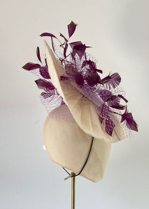 ivory disc hat for royal ascot - saucer disc fascinator style