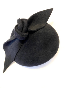 black felt percher teardrop hat for funeral, occasions wedding, veiling can be added
