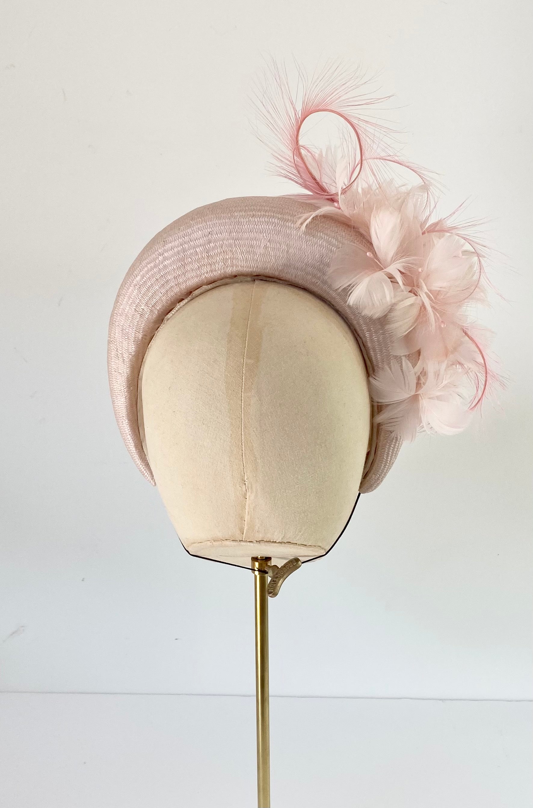 soft pink halo crown padded headband for weddings mother of the bride